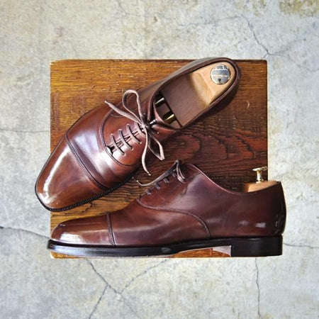 極上★(英)グレンソン 6.5D【最上級★マスターピース/ストレートチップ】3225-29/カーフ/濃茶/メンズ/GRENSON★e976