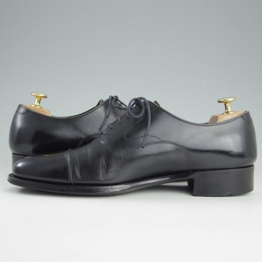 極上★三陽山長 SIZE 7.5【貴重★6アイレット仕様の友二郎/ストレートチップ】R209ラスト/カーフ/黒/メンズ/SanyoYamacho★e977
