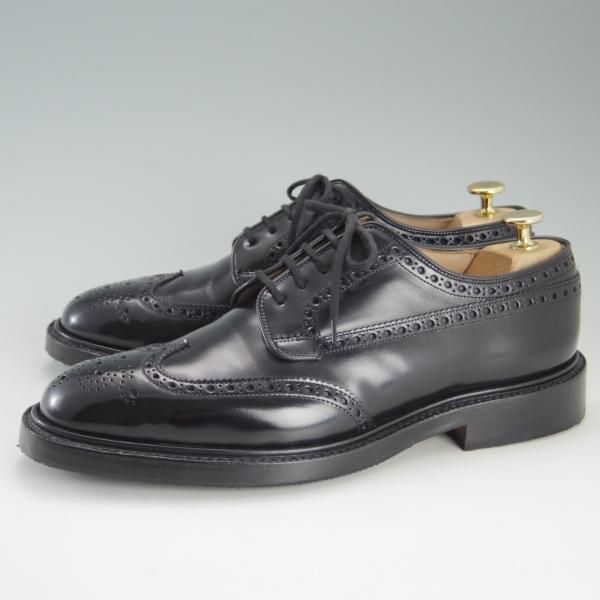 極上★チャーチ 70F/UK7【貴重★100ラスト/GRAFTON/グラフトン】フルブローグ/ポリッシュドバインダーカーフ/黒/4都市/Church's★e982