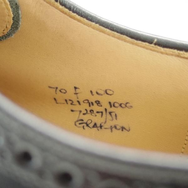 極上★チャーチ 70F/UK7【貴重★100ラスト/GRAFTON/グラフトン】フルブローグ/ポリッシュドバインダーカーフ/黒/4都市/Church's★e982