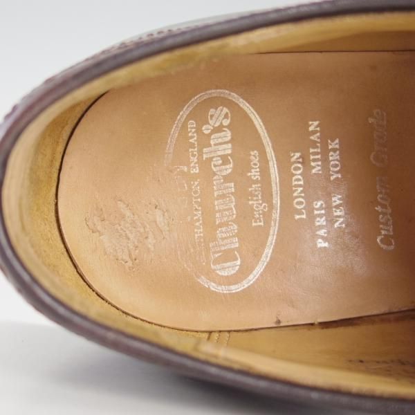 極上★チャーチ 85G/UK8.5【貴重★100ラスト/GRAFTON/グラフトン】ポリッシュドバインダーカーフ/ライトエボニー/Church's★e983