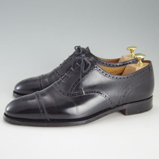 極上★クロケット&ジョーンズ 7E【★セミブローグ/WESTMINSTER】ウエストミンスター/カーフ/黒/メンズ/Crockett&Jones★e984