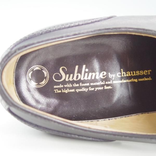 極美品★(恵比寿)ショセ SIZE 24.5【定価￥74,800-★Sublime by chausser/SU-101】Uチップ/カーフ/黒/メンズ/サブライム★e985