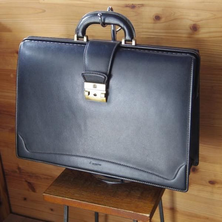 極上★アクアスキュータム/Aquascutum【★レザー/ダレスバッグ】メンズ/ビジネス/バッグ/ブリーフケース/黒/革/鞄★N5585