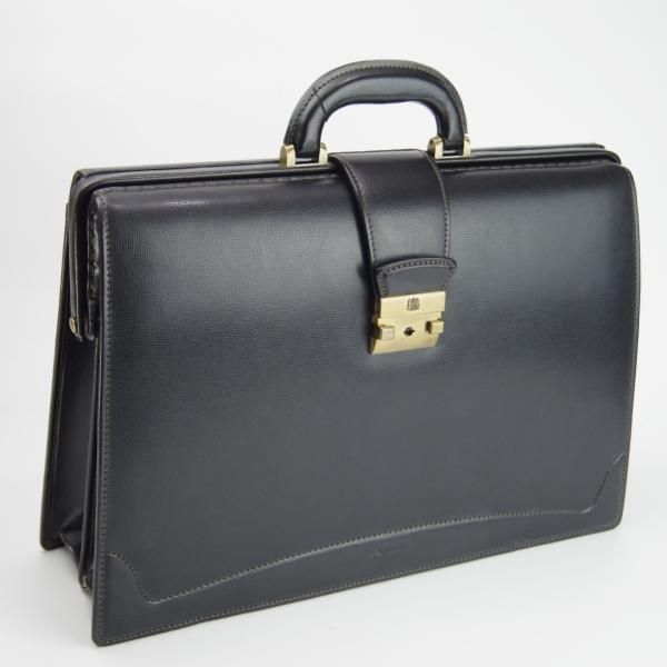 極上★アクアスキュータム/Aquascutum【★レザー/ダレスバッグ】メンズ/ビジネス/バッグ/ブリーフケース/黒/革/鞄★N5585