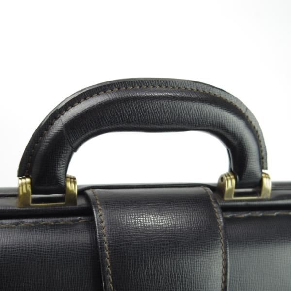 【美品】アクアスキュータム　ビジネスバッグ　ブリーフケース　黒　レザー 極上☆アクアスキュータム/Aquascutum【☆レザー/ダレスバッグ