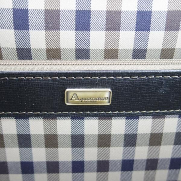 極上★アクアスキュータム/Aquascutum【★レザー/ダレスバッグ】メンズ/ビジネス/バッグ/ブリーフケース/黒/革/鞄★N5585