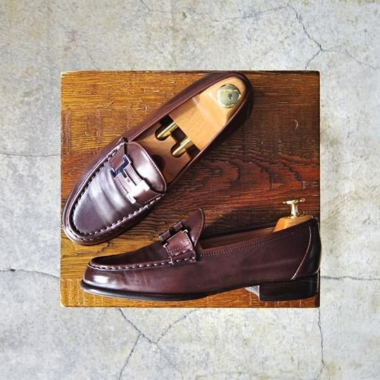 極上★(伊製)HERMES/エルメス(レディース) SIZE 36【定価10万円以上★ローファー/ロゴプレート仕様】カーフ/茶/★e988