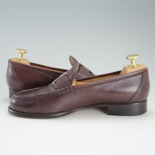 極上★(伊製)HERMES/エルメス(レディース) SIZE 36【定価10万円以上★ローファー/ロゴプレート仕様】カーフ/茶/★e988