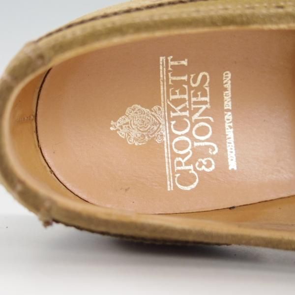 美品★クロケット&ジョーンズ 7.5E【★フルブローグ/FINSBURY】341ラスト/スエード/JAGUAR/茶/メンズ/Crockett&Jones★e992
