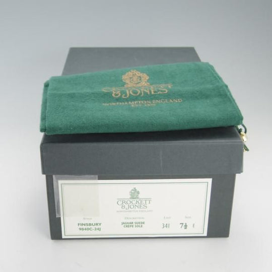 美品★クロケット&ジョーンズ 7.5E【★フルブローグ/FINSBURY】341ラスト/スエード/JAGUAR/茶/メンズ/Crockett&Jones★e992