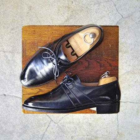 美品★(伊)タニノクリスチー SIZE 5【定価10万円以上★ギリーシューズ/ALFIO】106485/プレーントゥ/カーフ/黒/TANINO CRISCI★e994