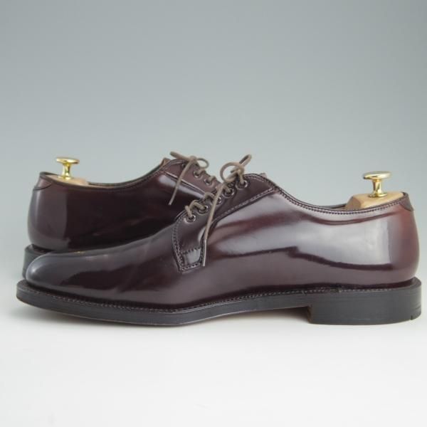 美品★オールデン 10D【コードバン仕様★BROOKS BROTHERS別注/06605】プレーントゥ/赤茶/ブルックスブラザーズ/Alden★e995