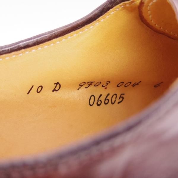 美品★オールデン 10D【コードバン仕様★BROOKS BROTHERS別注/06605】プレーントゥ/赤茶/ブルックスブラザーズ/Alden★e995