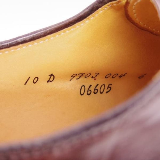 美品★オールデン 10D【コードバン仕様★BROOKS BROTHERS別注/06605】プレーントゥ/赤茶/ブルックスブラザーズ/Alden★e995