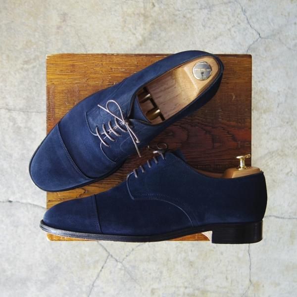 美品★ジョンロブ SIZE 6.5【貴重★PARISロゴ時代の製品/ADOUR】ストレートチップ/スエード/紺/メンズ/JOHN LOBB★e996