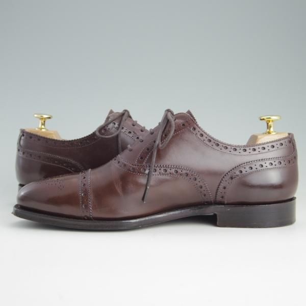 極上★(英)グレンソン 7.5F【定価￥74,800-★セミブローグ/OXFORD】22352/カーフ/赤茶/メンズ/GRENSON★e997