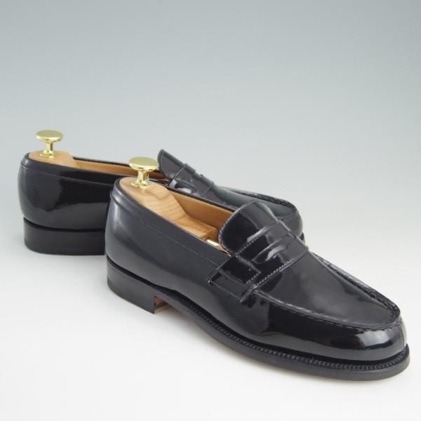 極美品★J.M.ウェストン(レディース) 2.5C【モデル定価￥110,000-★コインローファー/180】パテントレザー/黒/Weston/ウエストン(レディース)★e999