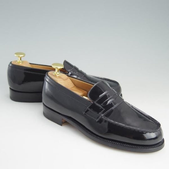 極美品★J.M.ウェストン(レディース) 2.5C【モデル定価￥110,000-★コインローファー/180】パテントレザー/黒/Weston/ウエストン(レディース)★e999