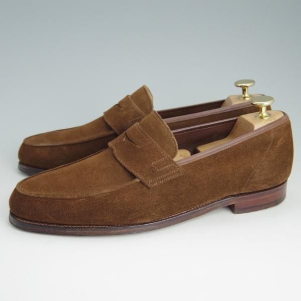 極上★クロケット&ジョーンズ 6.5E【★コインローファー/SELSEY】366ラスト/スエード/茶/メンズ/Crockett&Jones★f005