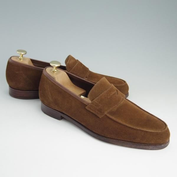 極上★クロケット&ジョーンズ 6.5E【★コインローファー/SELSEY】366ラスト/スエード/茶/メンズ/Crockett&Jones★f005