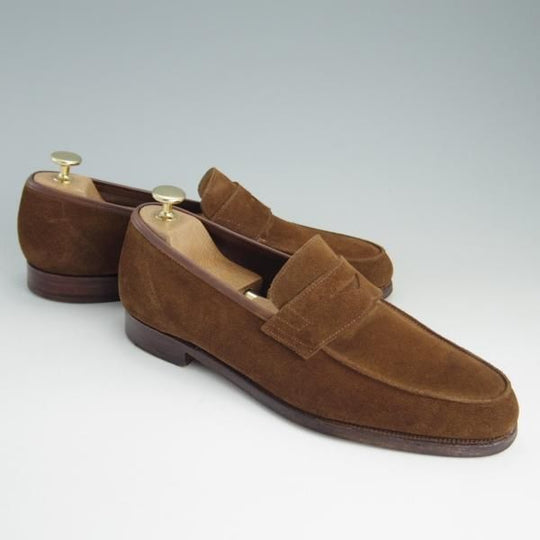 極上★クロケット&ジョーンズ 6.5E【★コインローファー/SELSEY】366ラスト/スエード/茶/メンズ/Crockett&Jones★f005