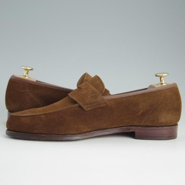 極上★クロケット&ジョーンズ 6.5E【★コインローファー/SELSEY】366ラスト/スエード/茶/メンズ/Crockett&Jones★f005