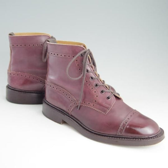 美品★トリッカーズ SIZE 8.5【貴重★阪急メンズ別注/M7527/バーガンディー】カントリーブーツ/カーフ/赤茶/メンズ/Tricker's★f007