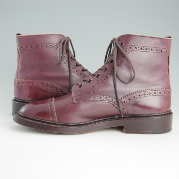 美品★トリッカーズ SIZE 8.5【貴重★阪急メンズ別注/M7527/バーガンディー】カントリーブーツ/カーフ/赤茶/メンズ/Tricker's★f007