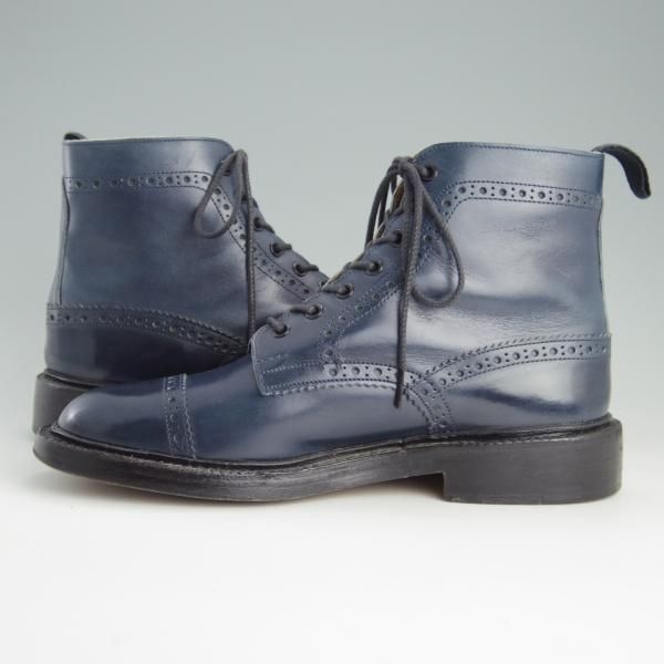 極上★トリッカーズ SIZE 8.5【貴重★阪急メンズ別注/M7527/ネイビー】カントリーブーツ/カーフ/紺/メンズ/Tricker's★f008