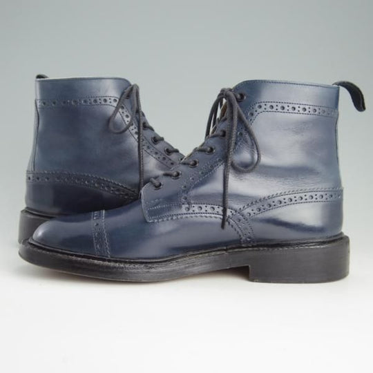極上★トリッカーズ SIZE 8.5【貴重★阪急メンズ別注/M7527/ネイビー】カントリーブーツ/カーフ/紺/メンズ/Tricker's★f008