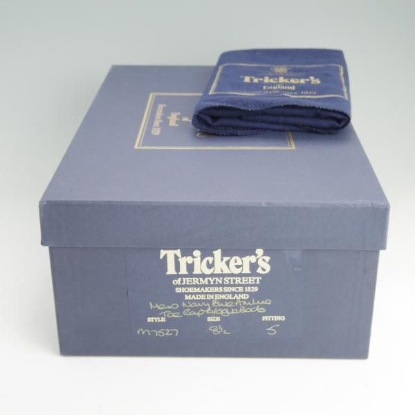 極上★トリッカーズ SIZE 8.5【貴重★阪急メンズ別注/M7527/ネイビー】カントリーブーツ/カーフ/紺/メンズ/Tricker's★f008