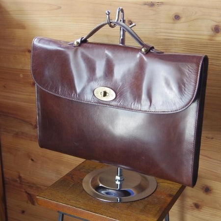 美品★(伊製)BROOKS BROTHERS【★レザー/ブリーフケース/ブルックスブラザーズ】メンズ/ビジネス/バッグ/黒/革/鞄★N5593