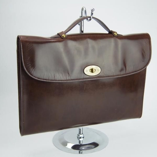 美品★(伊製)BROOKS BROTHERS【★レザー/ブリーフケース/ブルックスブラザーズ】メンズ/ビジネス/バッグ/黒/革/鞄★N5593