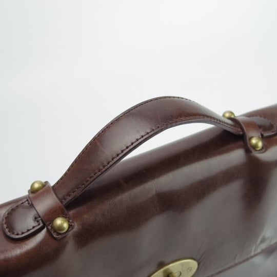 美品★(伊製)BROOKS BROTHERS【★レザー/ブリーフケース/ブルックスブラザーズ】メンズ/ビジネス/バッグ/黒/革/鞄★N5593