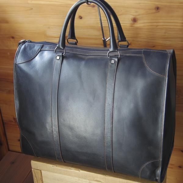 極上★(英)ダンヒル/dunhill【★レザー/ボストンバッグ】メンズ/ビジネス/バッグ/黒/革/鞄★N5598