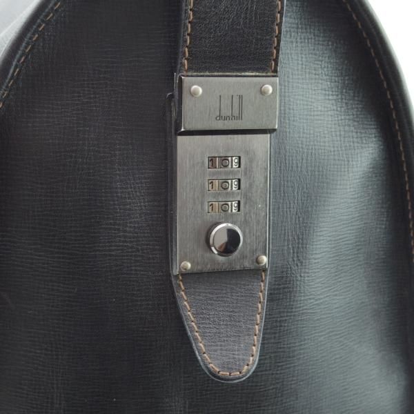 極上★(英)ダンヒル/dunhill【★レザー/ボストンバッグ】メンズ/ビジネス/バッグ/黒/革/鞄★N5598