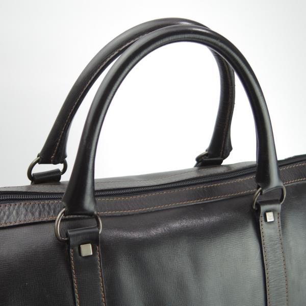 極上★(英)ダンヒル/dunhill【★レザー/ボストンバッグ】メンズ/ビジネス/バッグ/黒/革/鞄★N5598