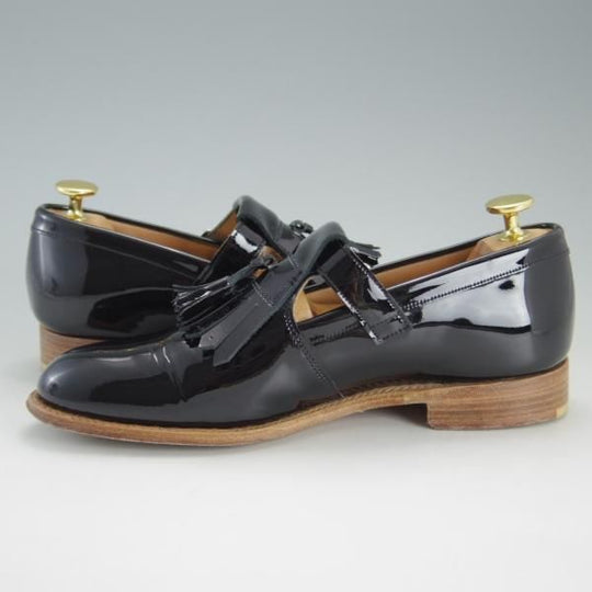 美品★(英)チーニー(レディース) 3.5D【定価￥59,400-★キルトタッセル/PIXIE】251ラスト/スリッポン/パテントレザー/CHEANEY★f009