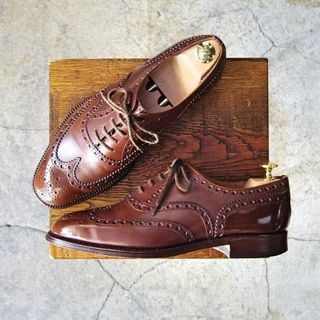 極上★チャーチ 65F/UK6.5【旧チャーチ★73ラスト/CHETWYND/チェットウィンド】3都市ロゴ/フルブローグ/カーフ/茶/メンズ/Church's★f011