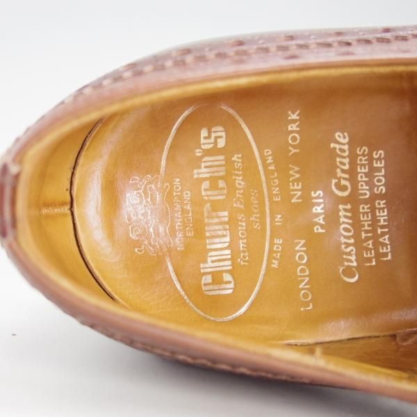 極上★チャーチ 65F/UK6.5【旧チャーチ★73ラスト/CHETWYND/チェットウィンド】3都市ロゴ/フルブローグ/カーフ/茶/メンズ/Church's★f011