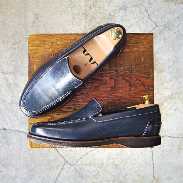 極上★ジョンロブ 5.5E【貴重★(水牛)バッファローレザー/MIAMI/マイアミ】2099ラスト/ローファー/スリッポン/紺/JOHN LOBB★f014