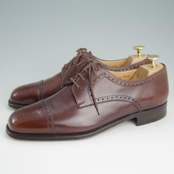 美品★(伊)タニノクリスチー SIZE 7.5【定価10万以上★セミブローグ/109327】カーフ/茶/メンズ/TANINO CRISCI★f016