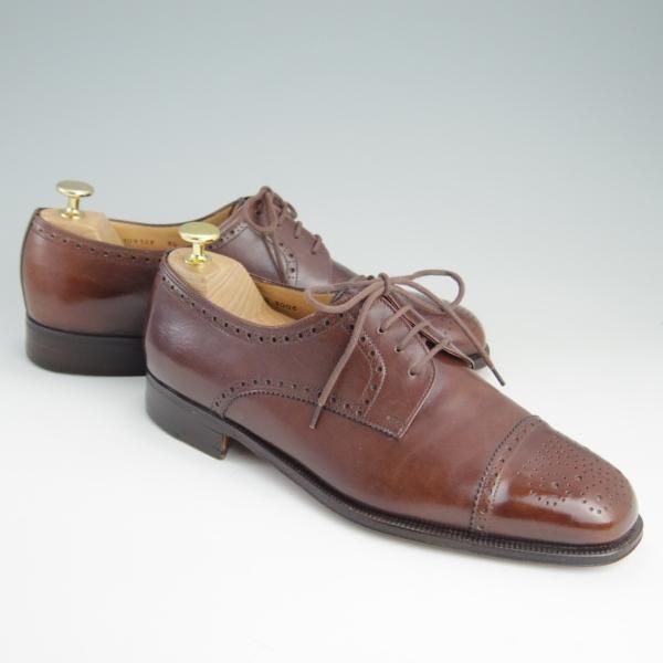 美品★(伊)タニノクリスチー SIZE 7.5【定価10万以上★セミブローグ/109327】カーフ/茶/メンズ/TANINO CRISCI★f016