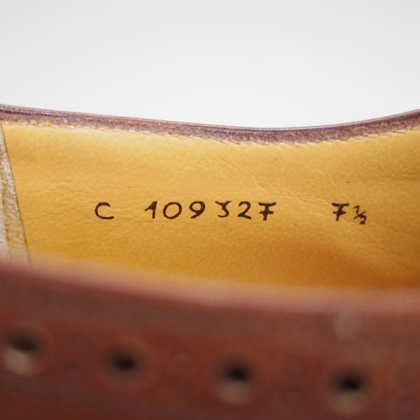 美品★(伊)タニノクリスチー SIZE 7.5【定価10万以上★セミブローグ/109327】カーフ/茶/メンズ/TANINO CRISCI★f016