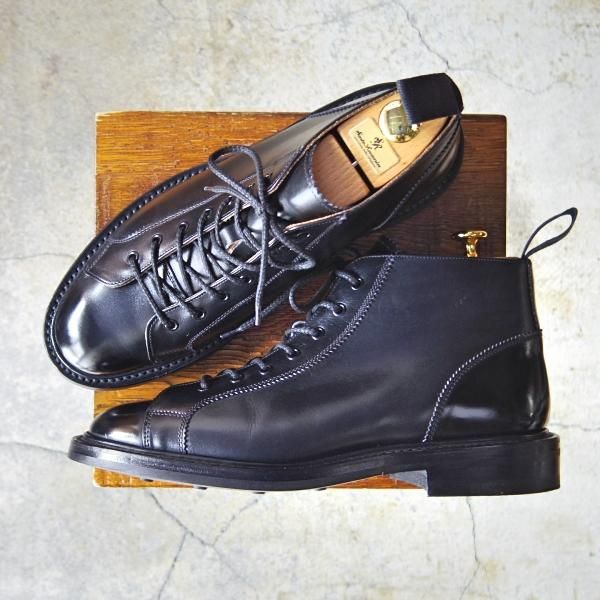 極美品★トリッカーズ SIZE 8【モデル定価￥88,000-★モンキーブーツ/ダイナイトソール仕様】M6077/カーフ/黒/メンズ/Tricker's★f018