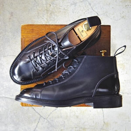 極美品★トリッカーズ SIZE 8【モデル定価￥88,000-★モンキーブーツ/ダイナイトソール仕様】M6077/カーフ/黒/メンズ/Tricker's★f018