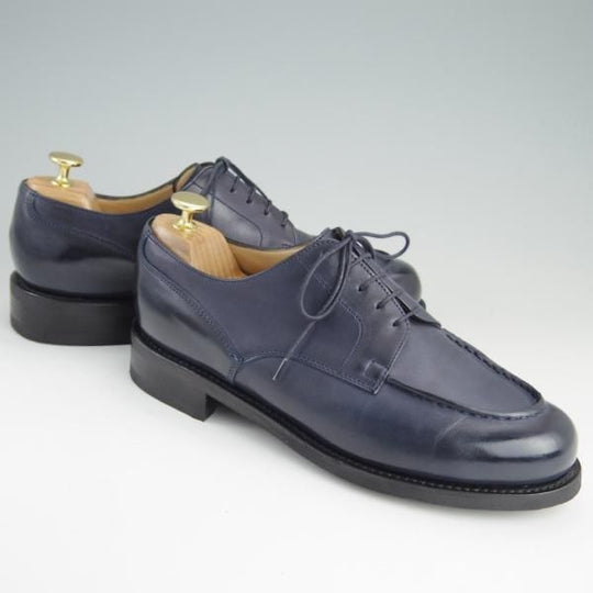 極美品★パラブーツ SIZE 7.5【定価￥77,000-★ドレス仕様シャンボード/バーニーズNY別注】Uチップ/カーフ/紺/CHAMBORD/Paraboot★f022