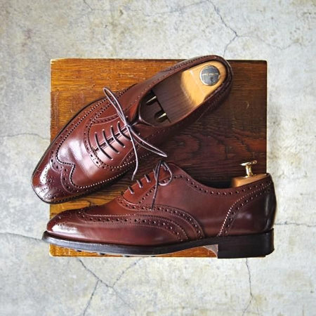 極上★(英)BARKER/バーカー 5.5F【ダイナイトソール仕様★グッドイヤーウェルテッド製法/フルブローグ】カーフ/濃茶/メンズ★f027