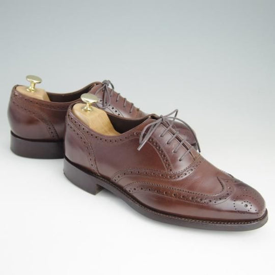 極上★(英)BARKER/バーカー 5.5F【ダイナイトソール仕様★グッドイヤーウェルテッド製法/フルブローグ】カーフ/濃茶/メンズ★f027